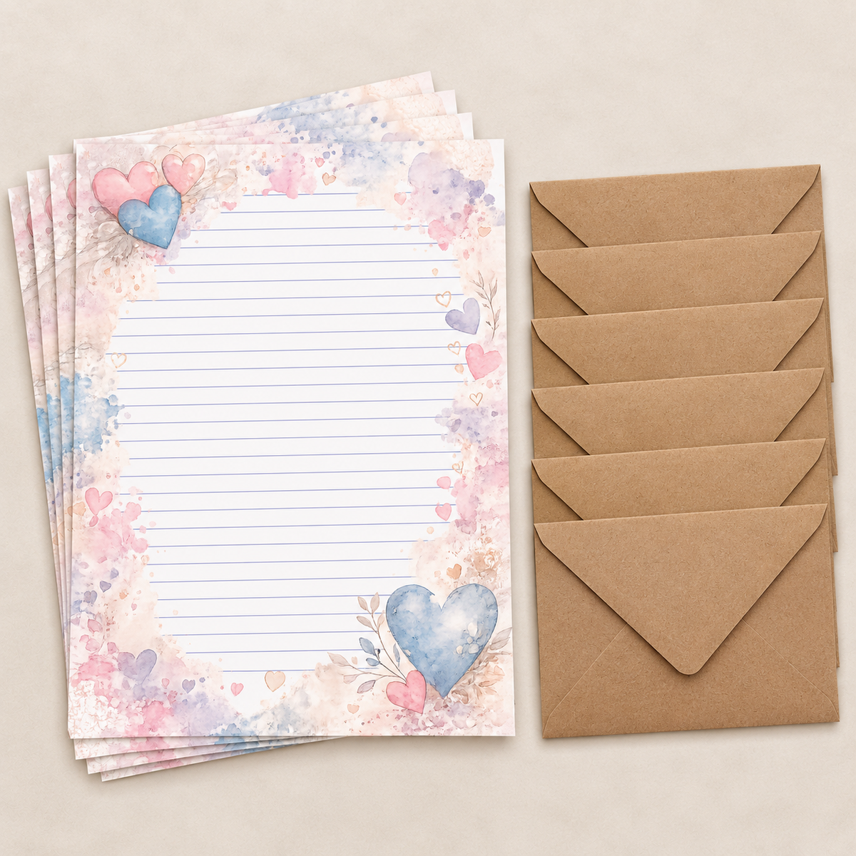 Hearts Adrift Stationery Set
