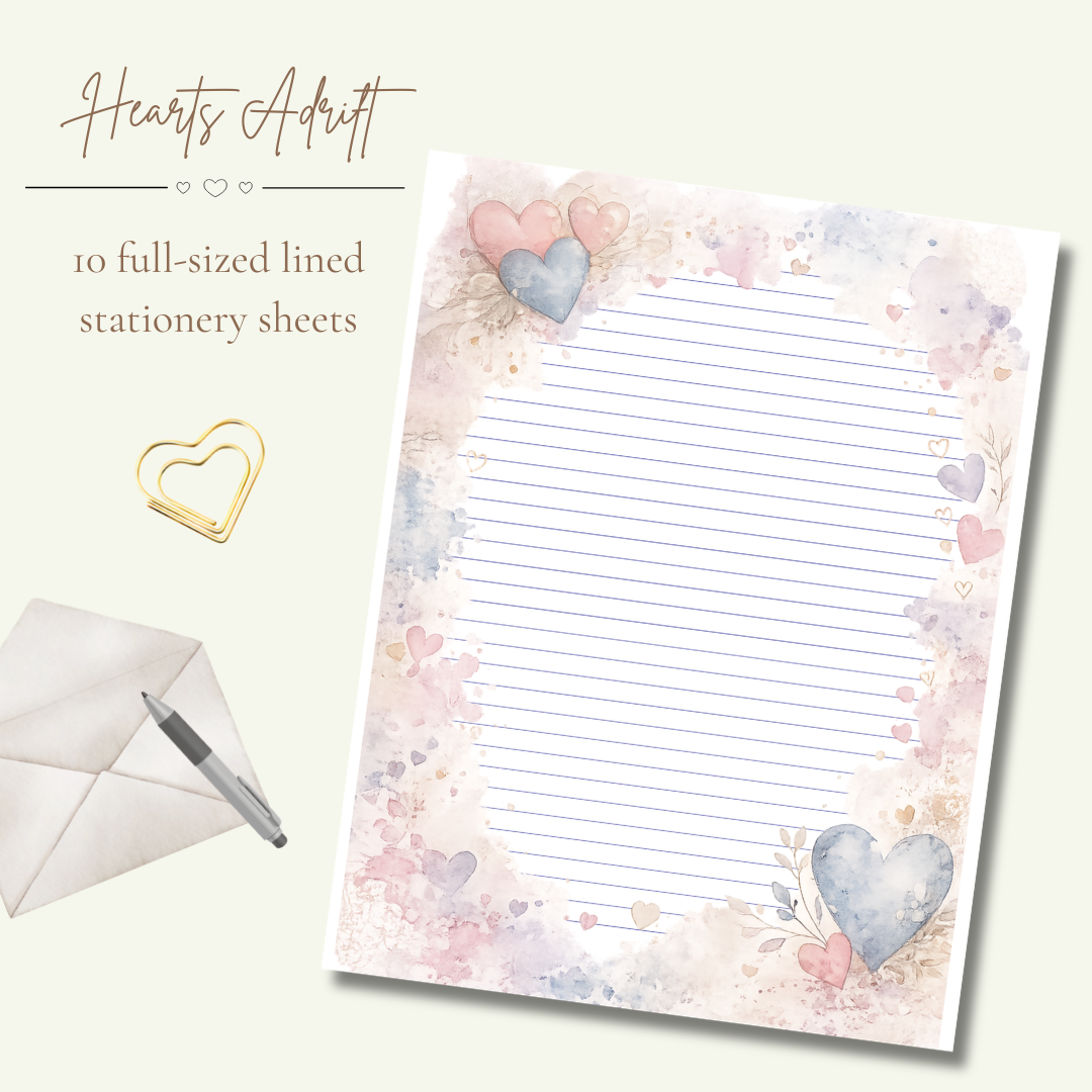Hearts Adrift Stationery Set