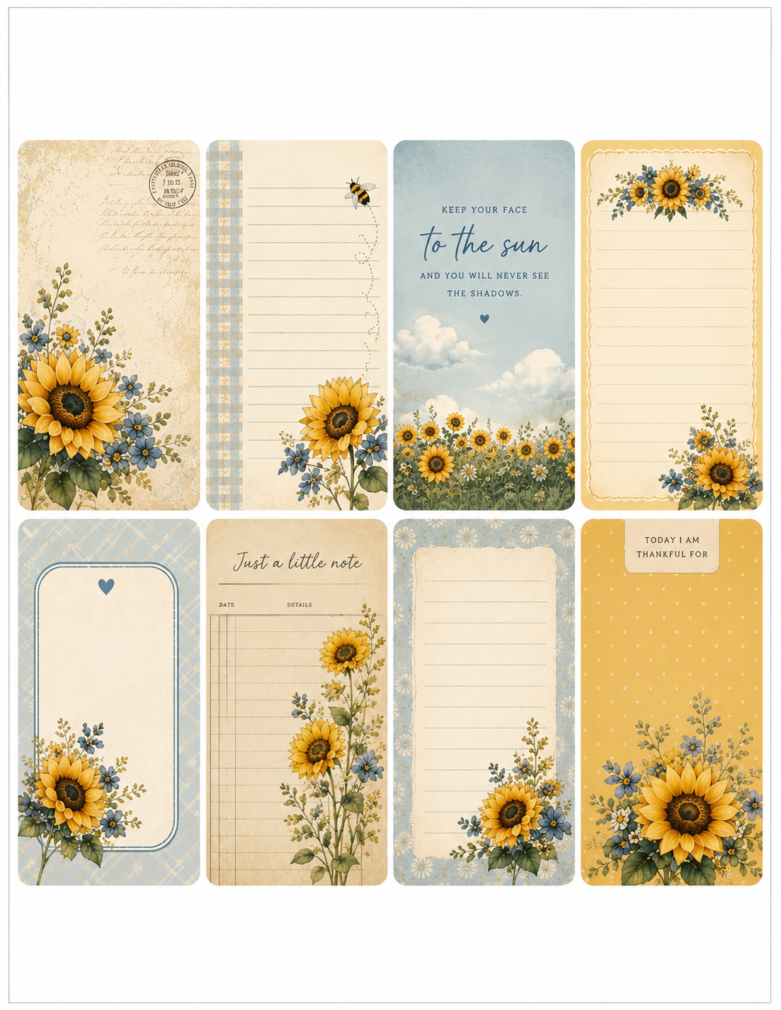 Sunflower Skies Paper Bits