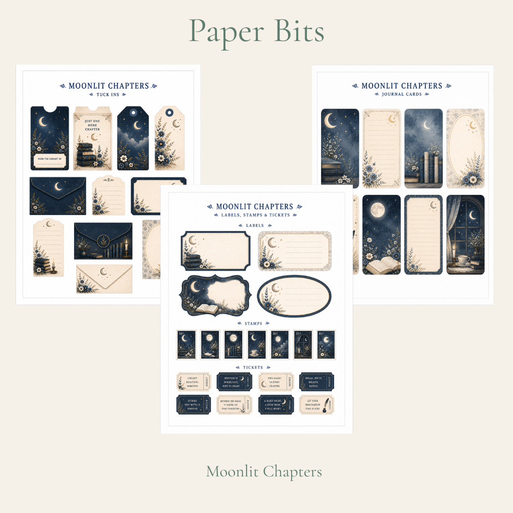 Moonlit Chapters Stationery Set
