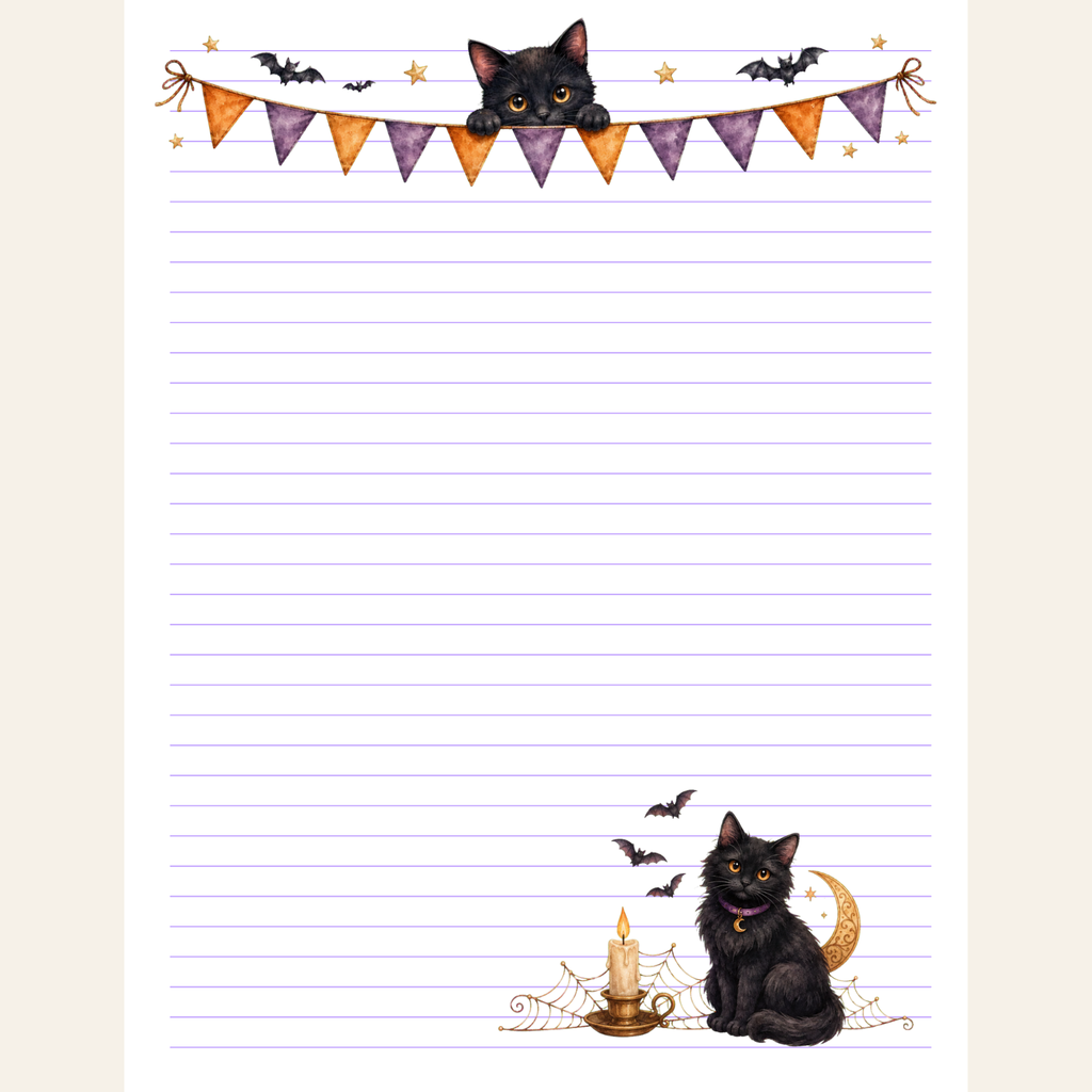 Midnight Whiskers Stationery Set