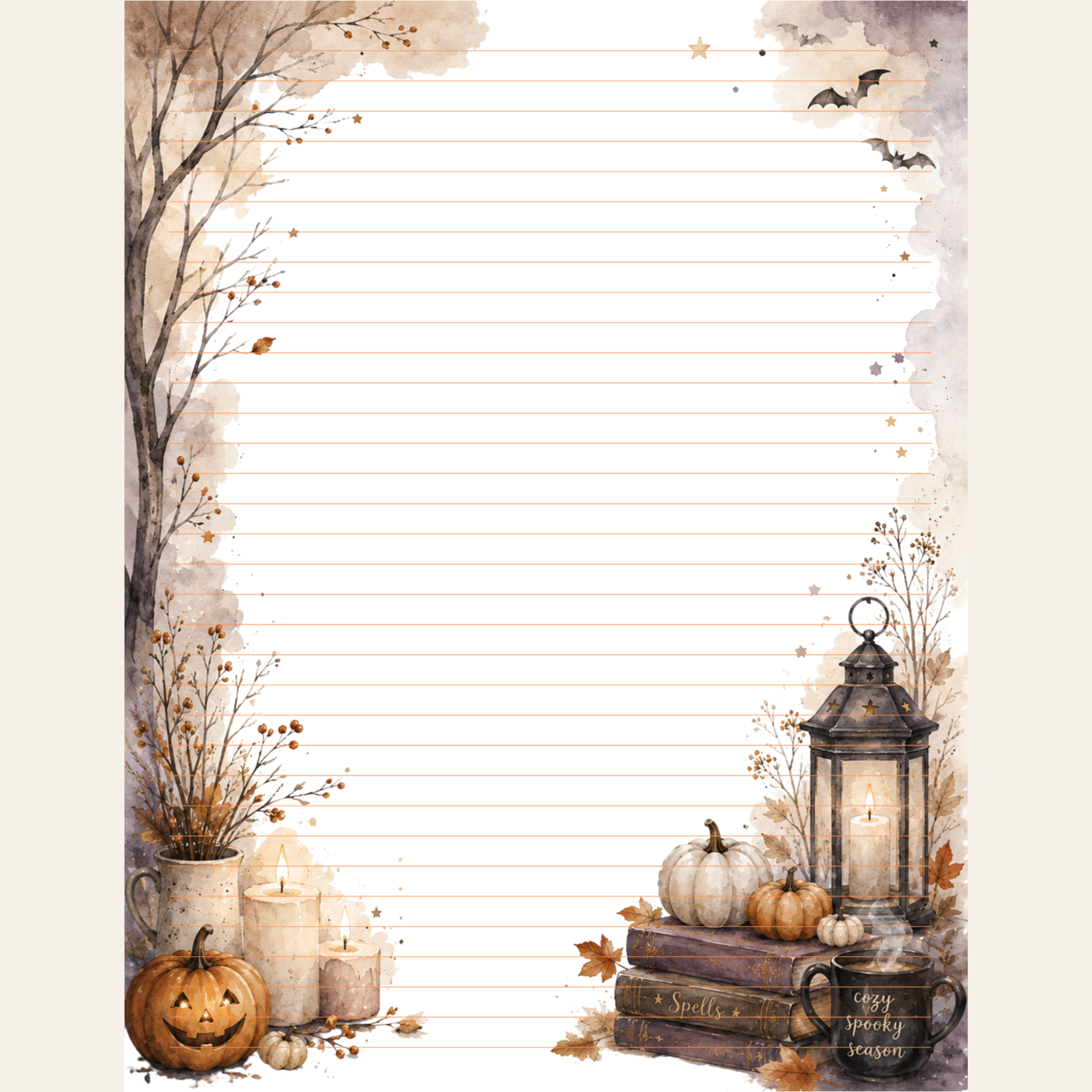Twilight Pumpkins Stationery Set