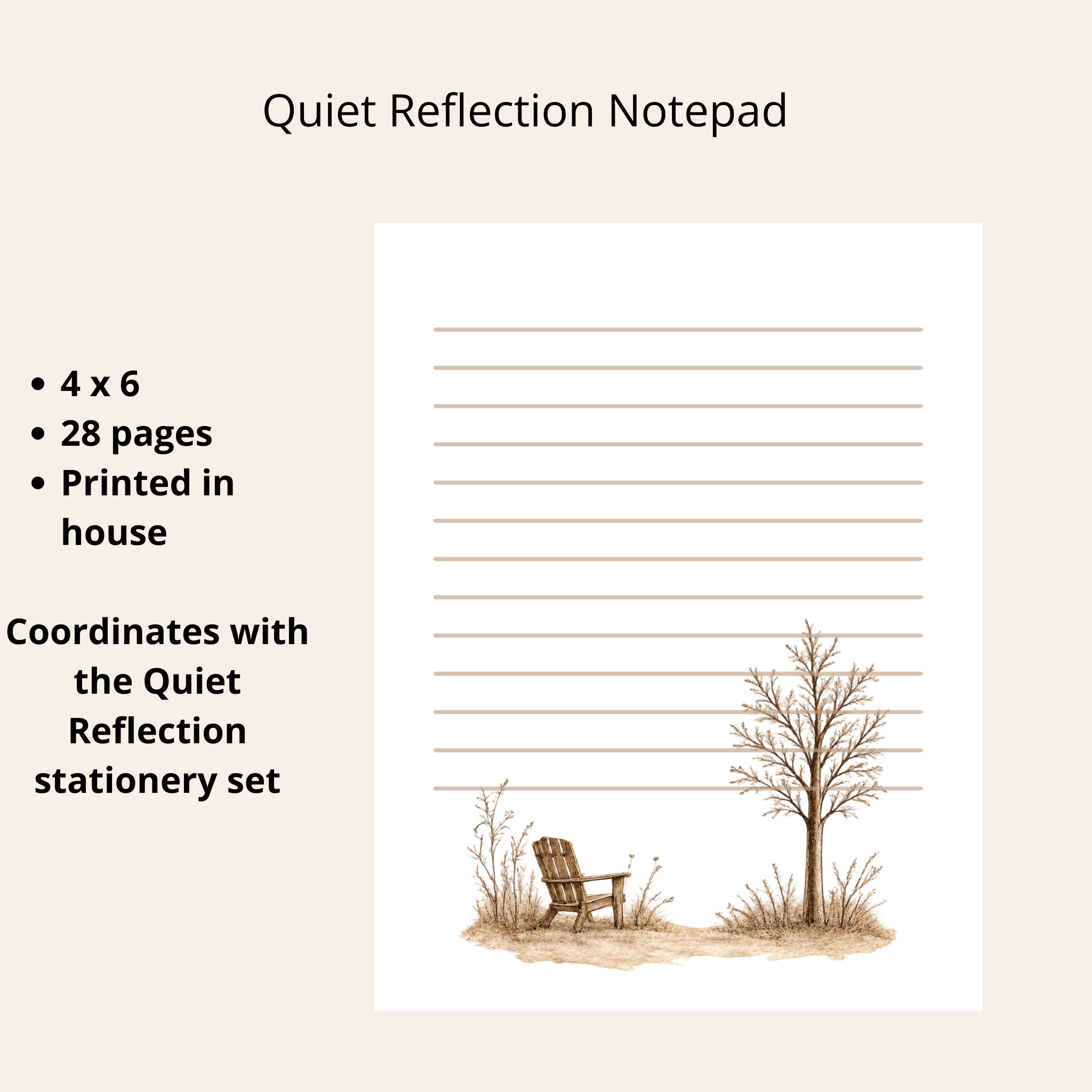 Quiet Reflection 4x6 Notepad