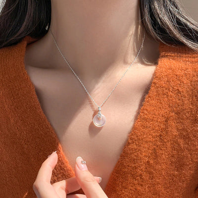 Chalcedony Crystal Necklace