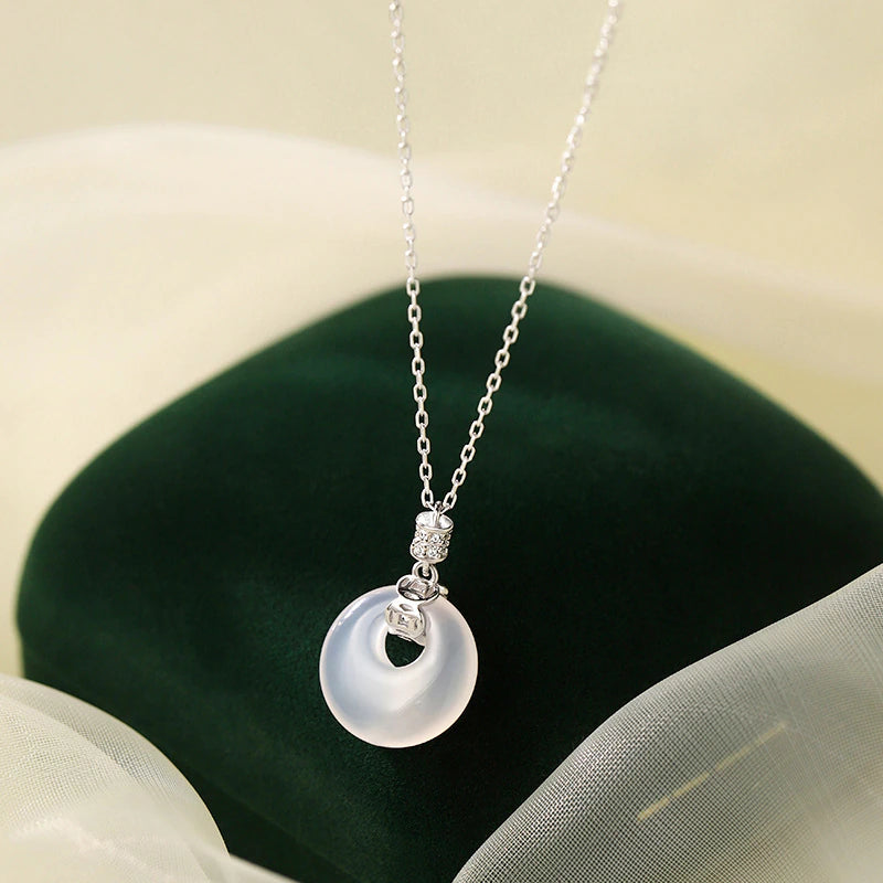 Chalcedony Crystal Necklace