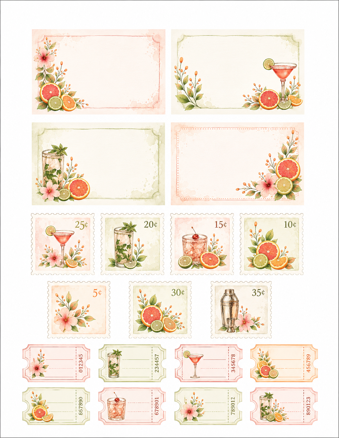 Sip & Bloom Paper Bits