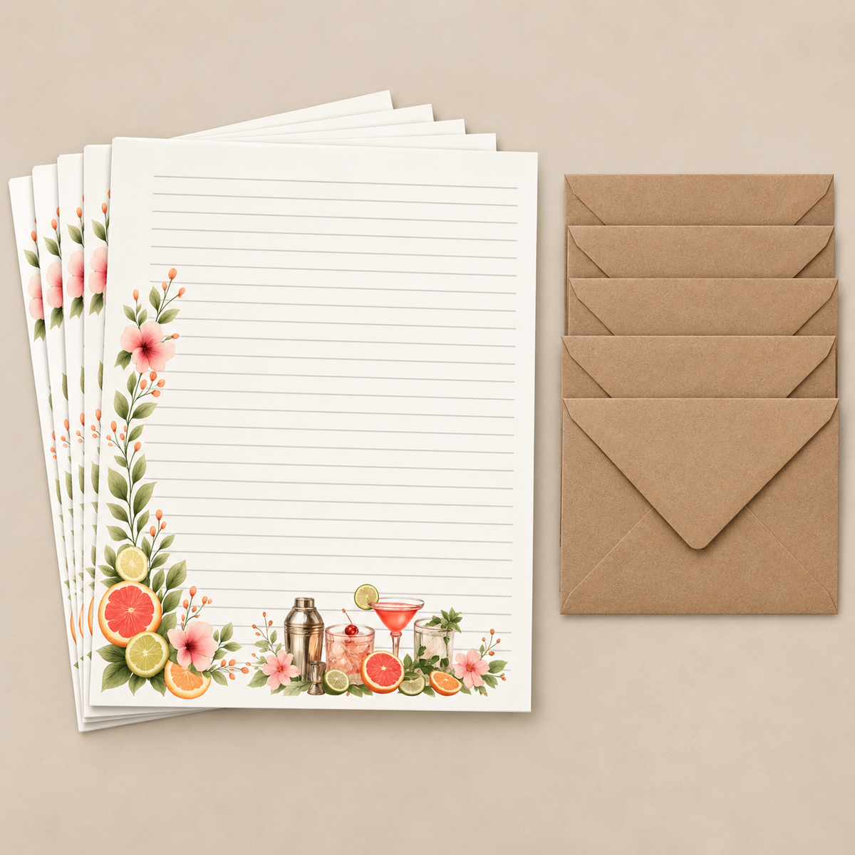 Sip & Bloom Stationery Set