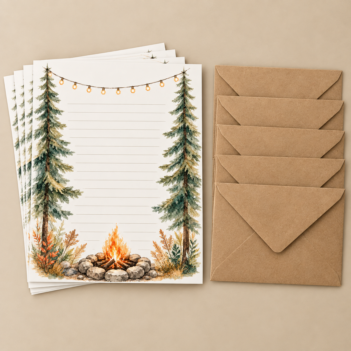 Fireside Nights Stationery Set