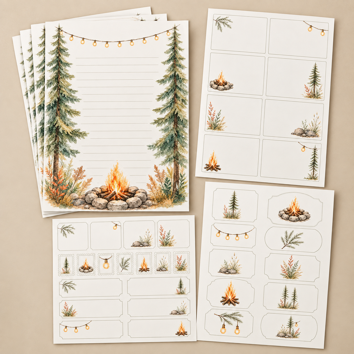 Fireside Nights Stationery Set