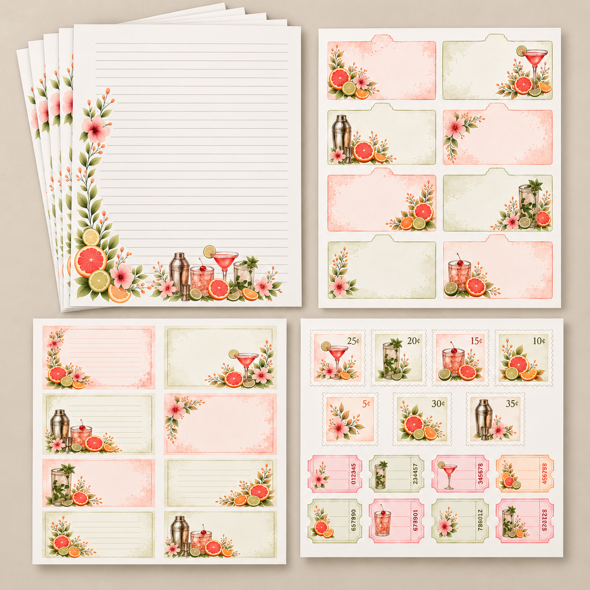 Sip & Bloom Stationery Set
