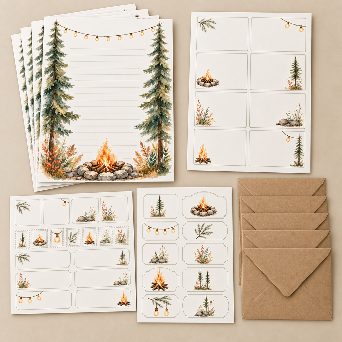 Fireside Nights Stationery Set