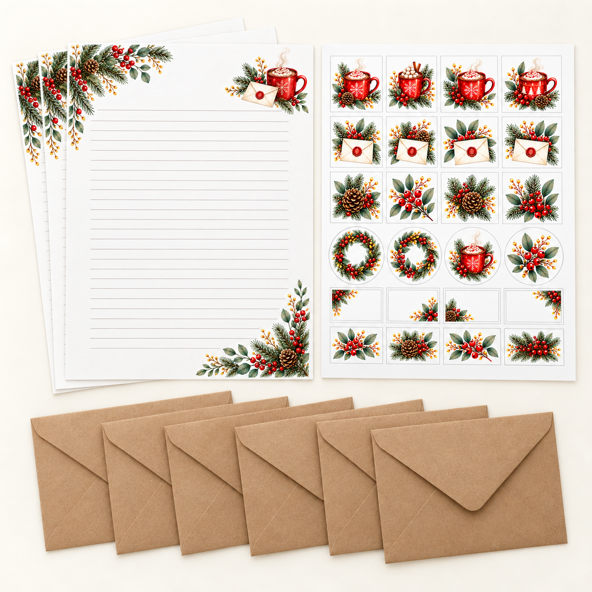 Evergreen Letters Stationery Set
