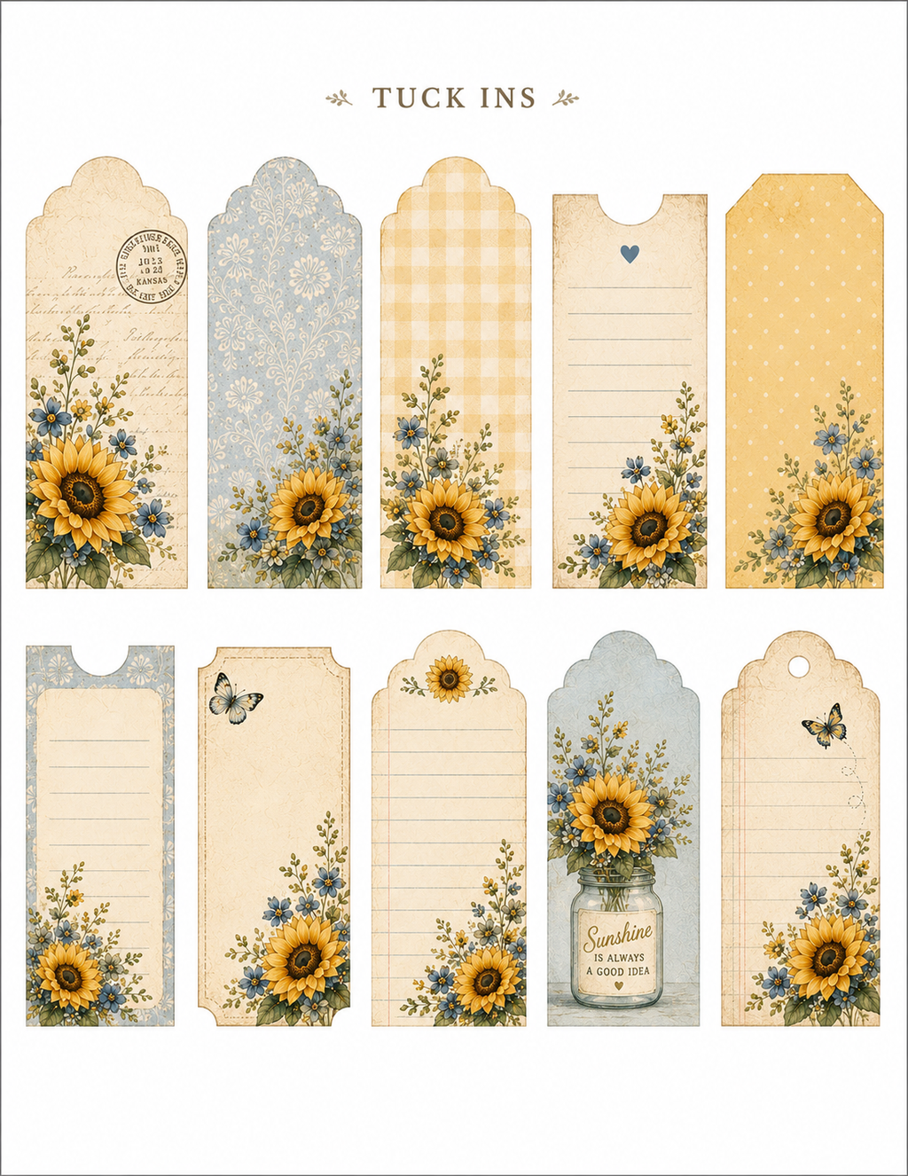 Sunflower Skies Paper Bits