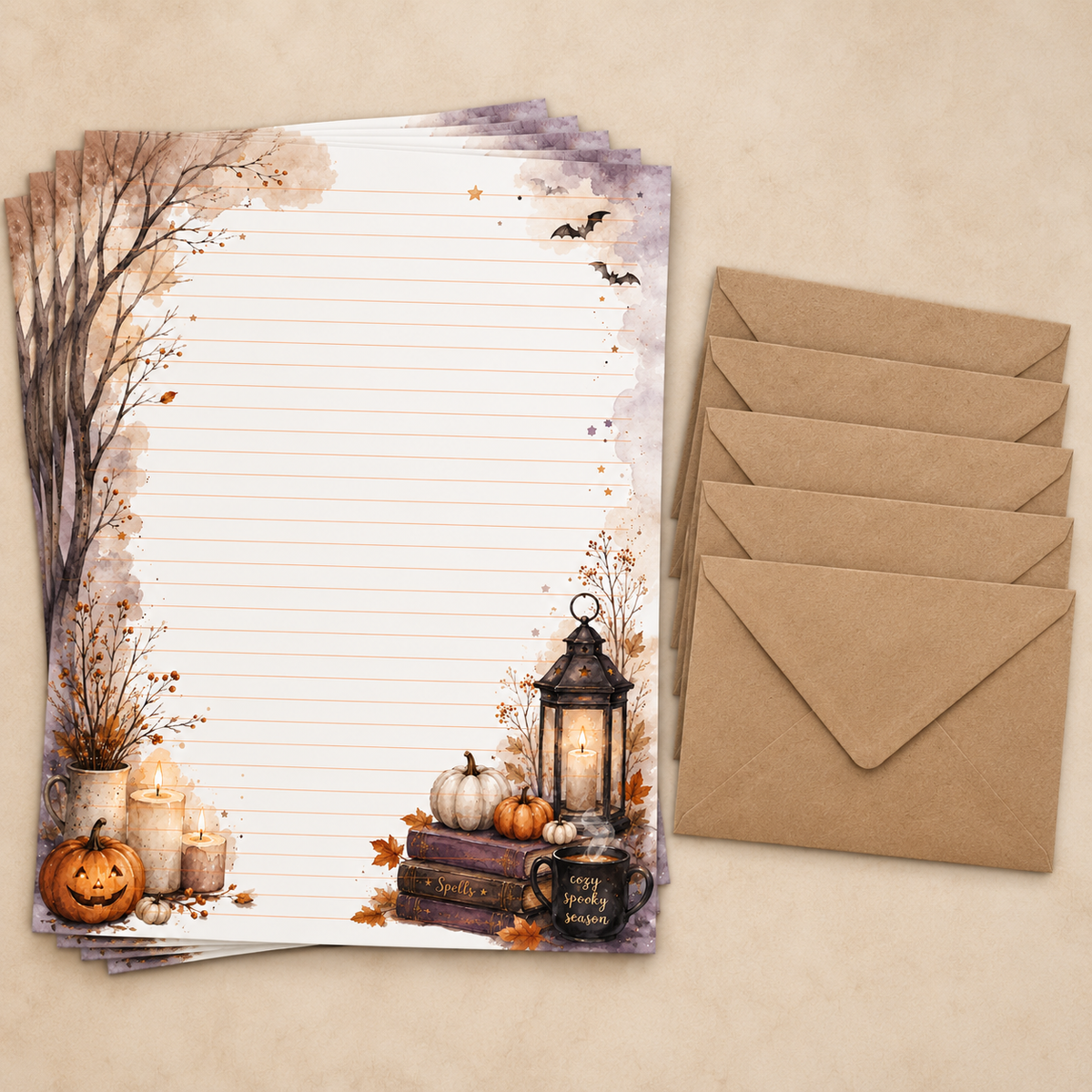 Twilight Pumpkins Stationery Set