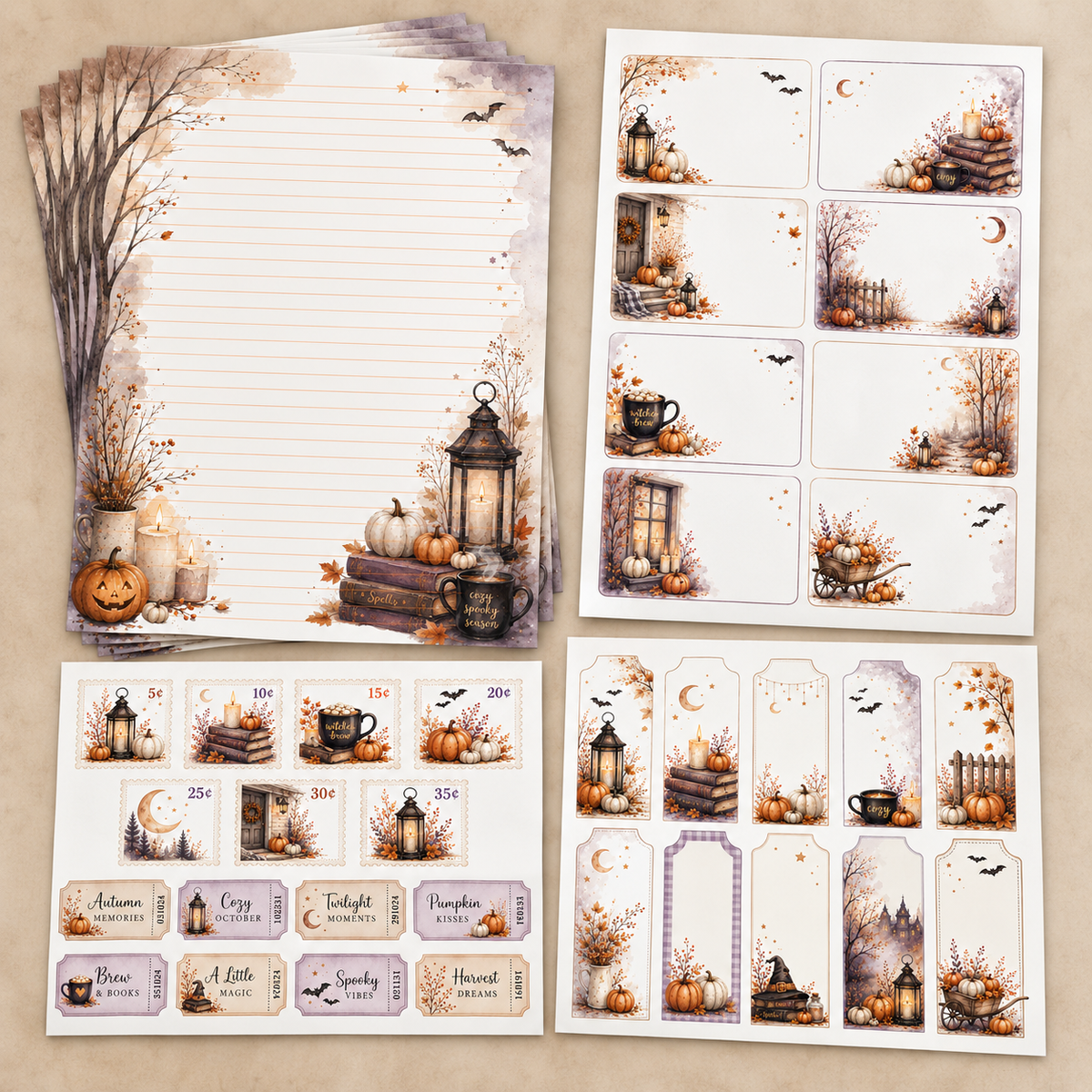 Twilight Pumpkins Stationery Set