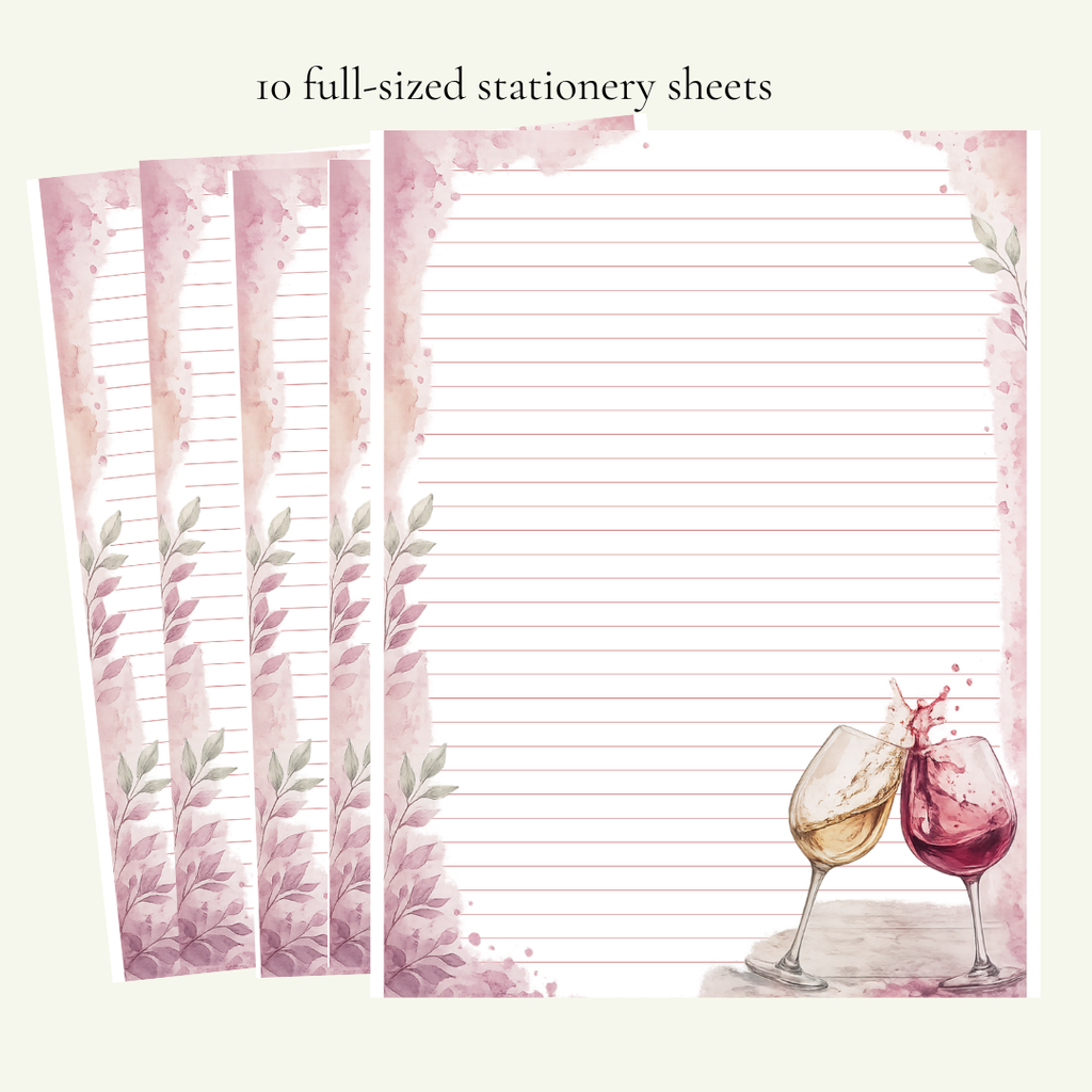Uncork & Unwind Stationery Set
