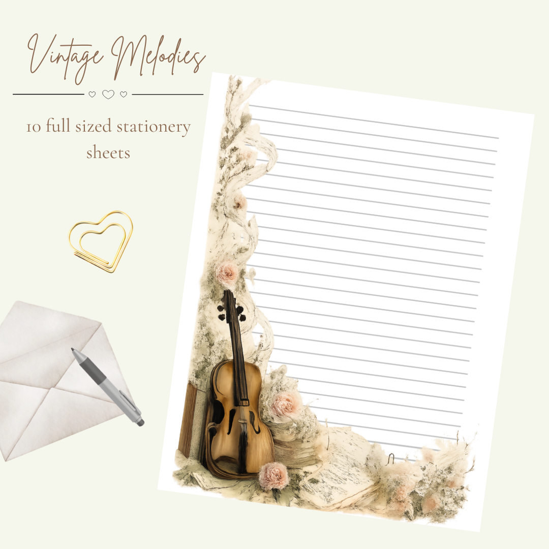 Vintage Melodies Stationery Set