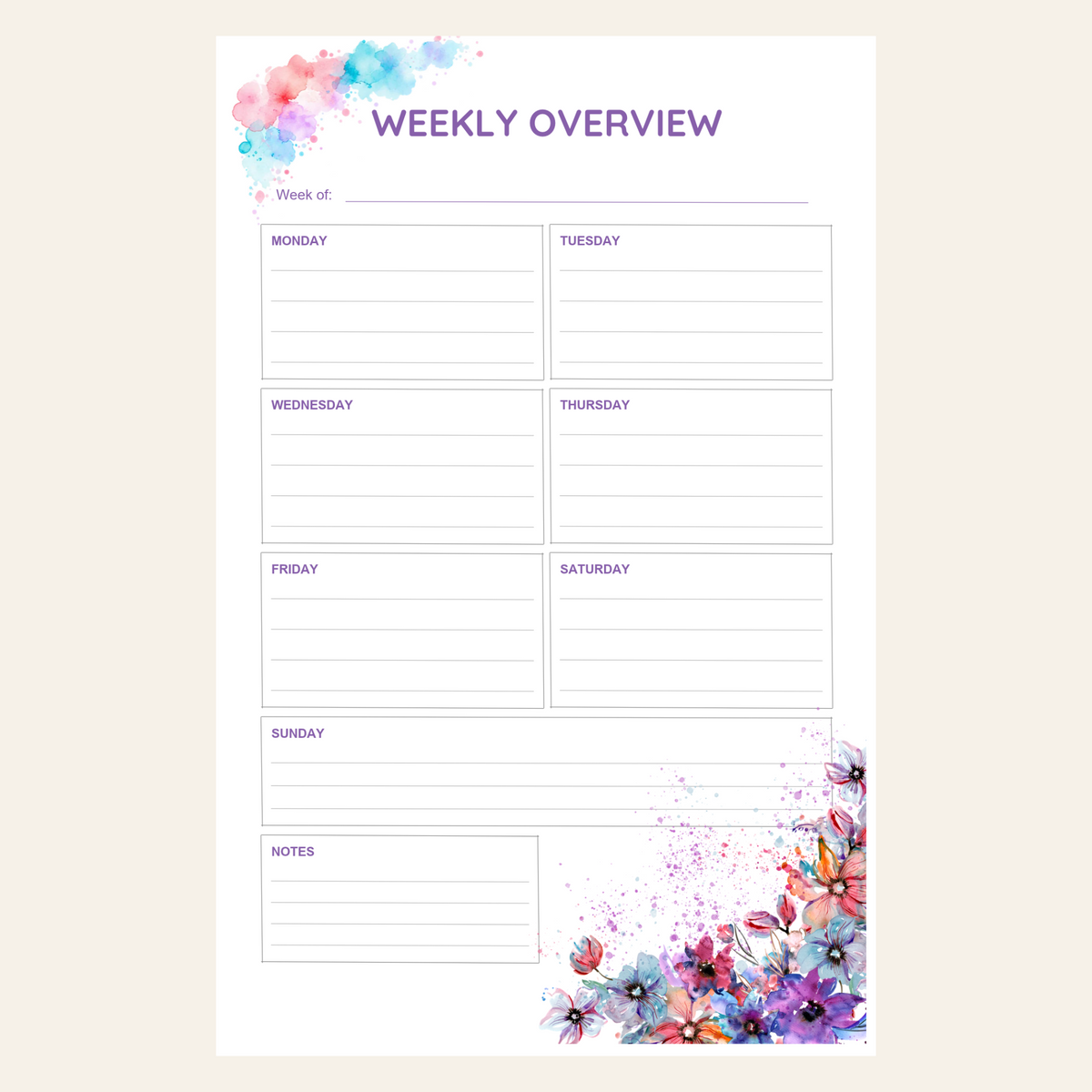 floral planning pad