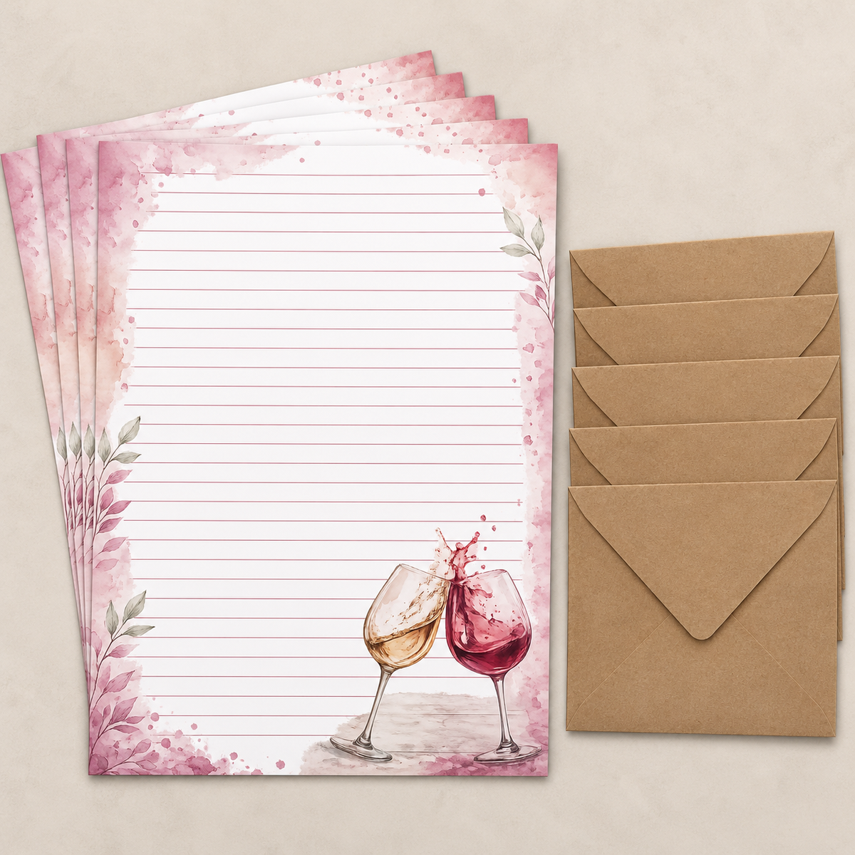 Uncork & Unwind Stationery Set