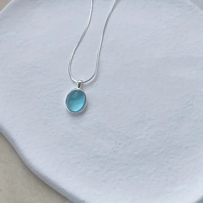 Aquamarine Crystal Necklace