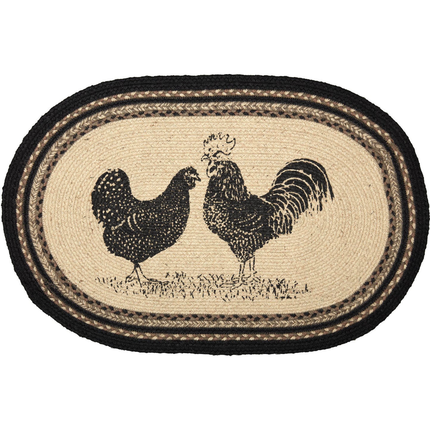 Rooster & Hen Jute Rug