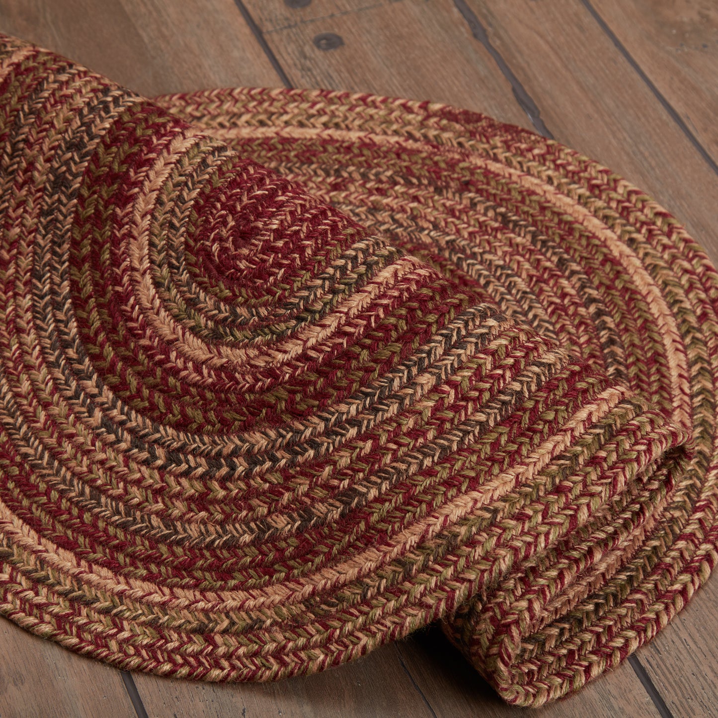 Burgundy Jute Oval Rug with Rug Pad
