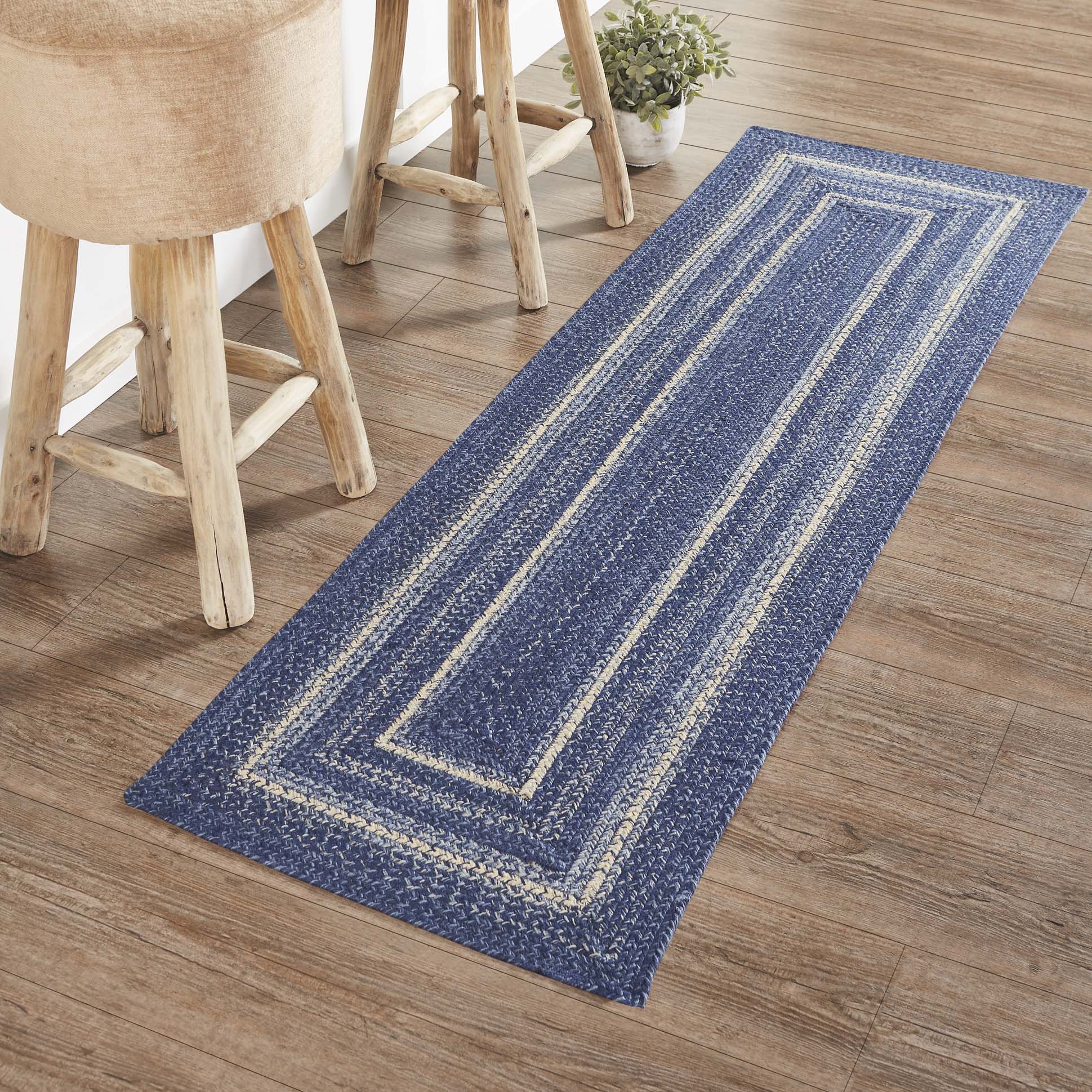 Blue Jute Runner with Rug Pad - FT Styles ~ For You & Your Home