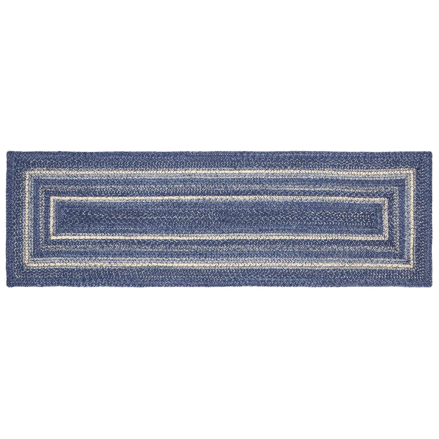 Blue Jute Runner with Rug Pad