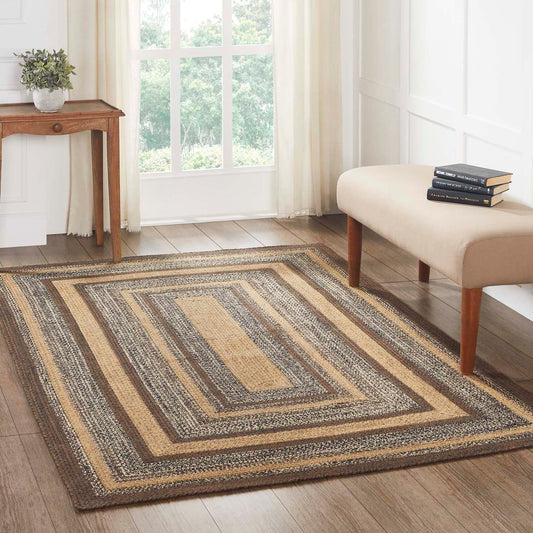 Espresso Jute Rug with Rug Pad