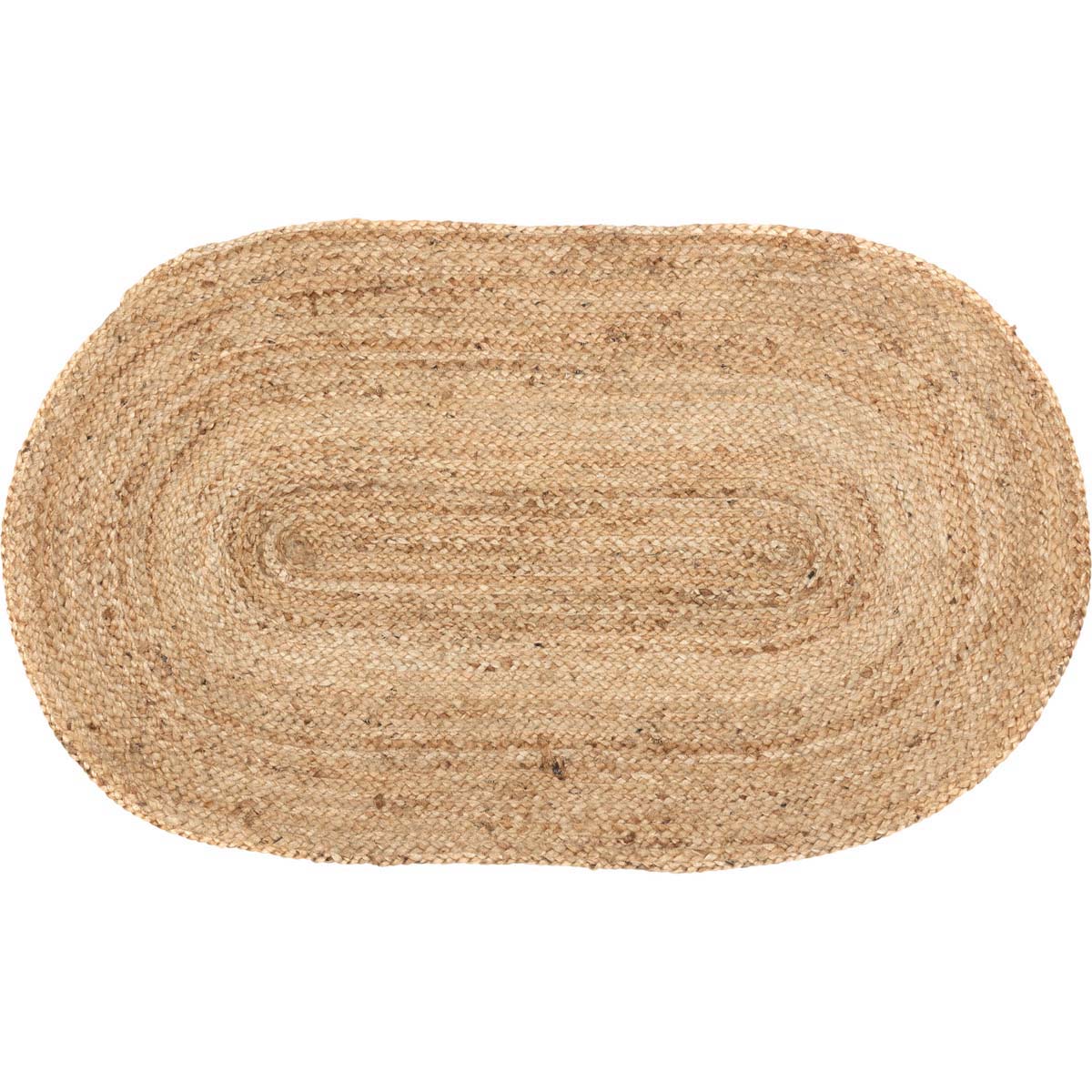 Natural Jute Oval Rug with Rug Pad