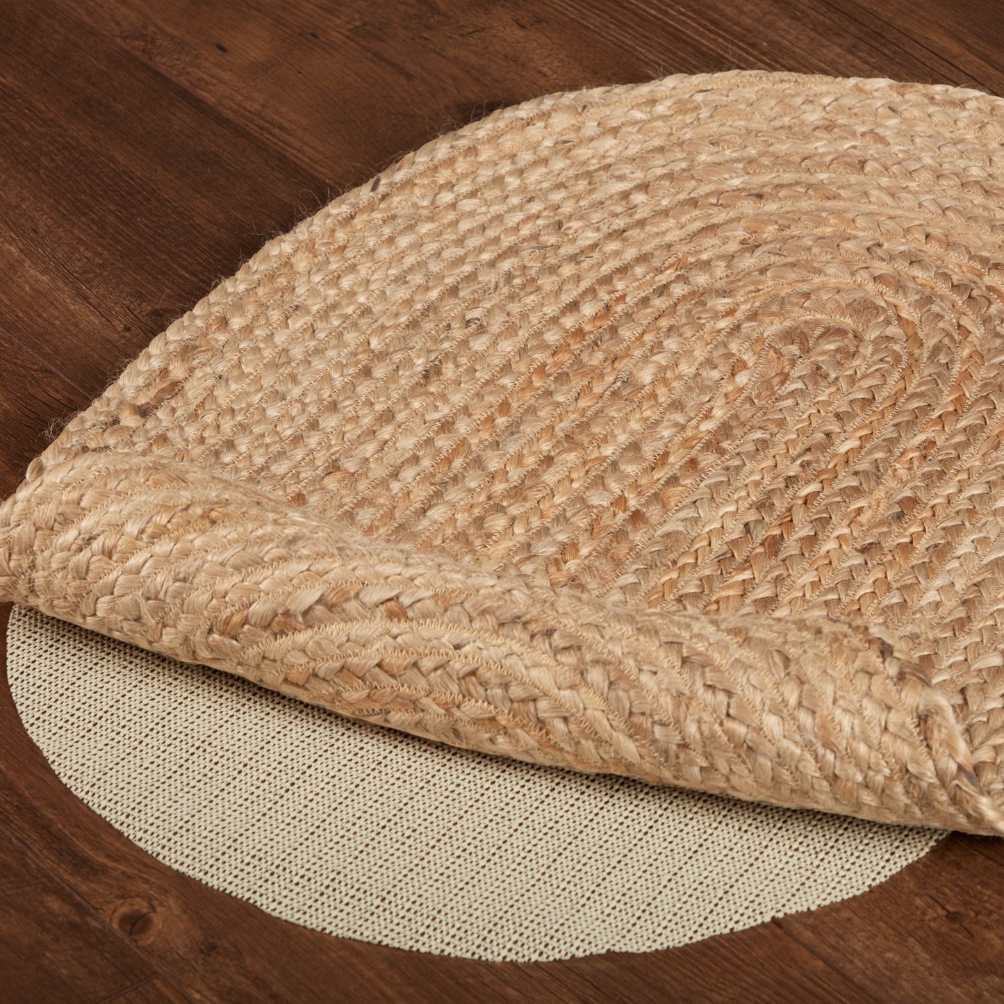 Natural Jute Oval Rug with Rug Pad