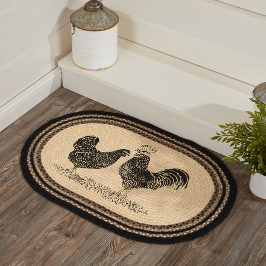 Rooster & Hen Jute Rug