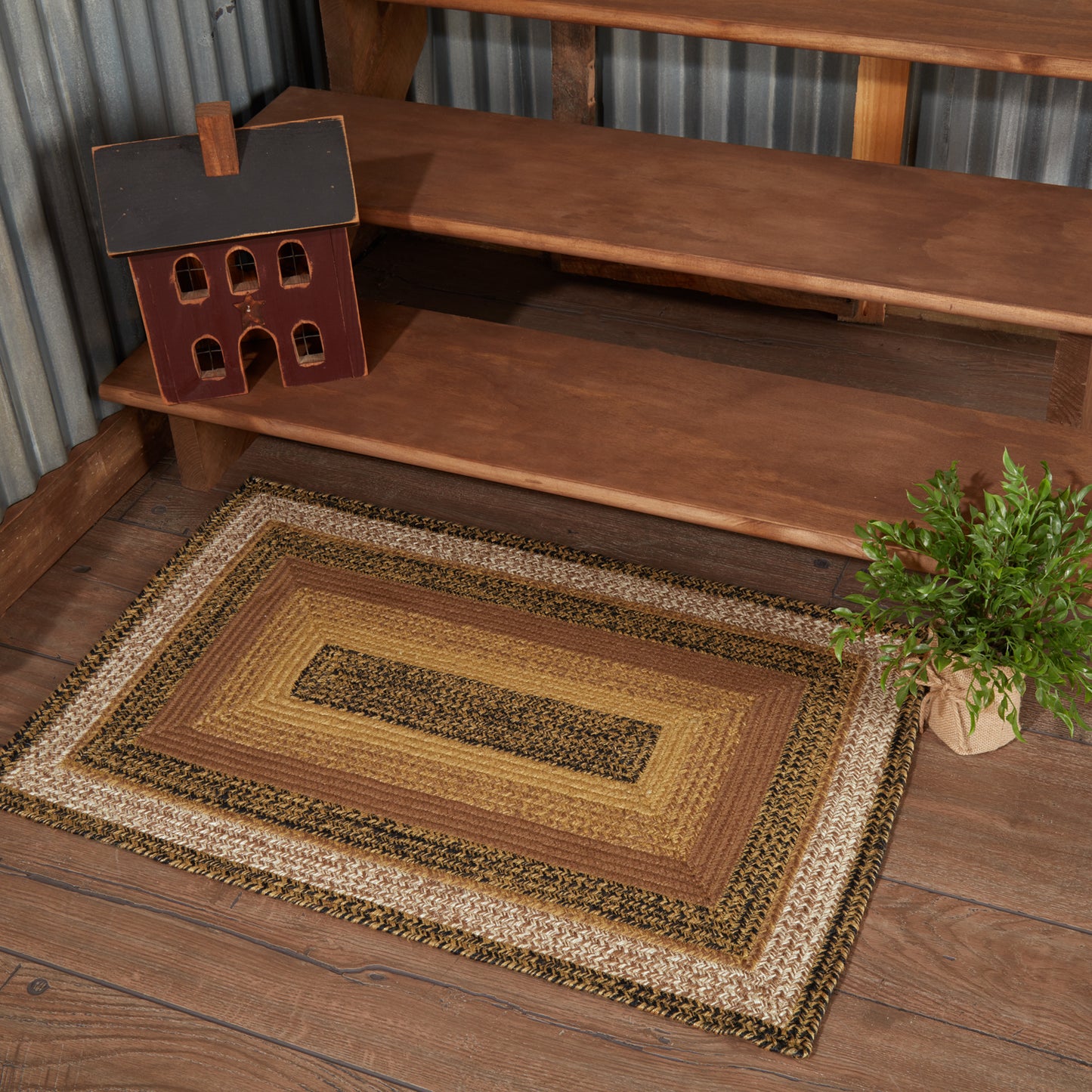 Rectangular Jute Rug with Rug Pad