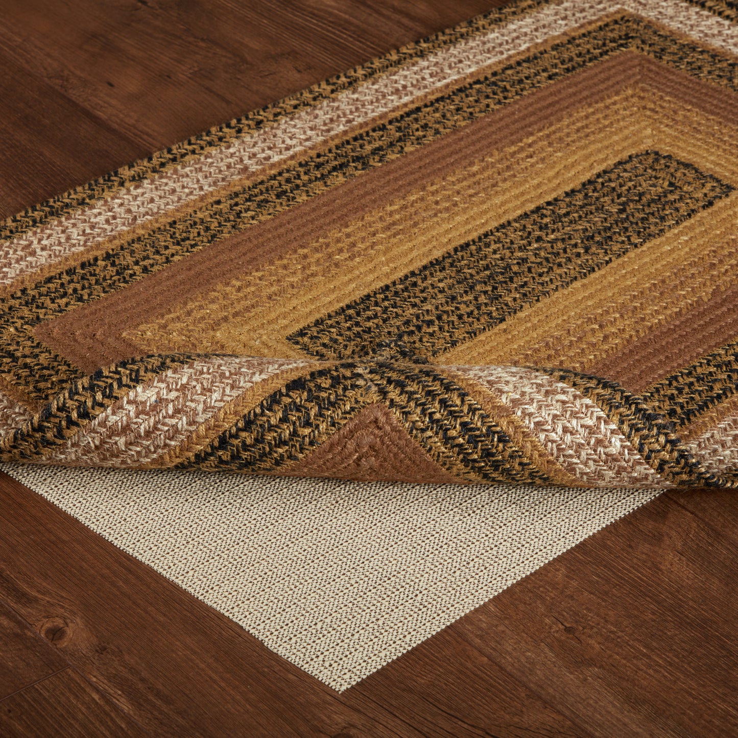 Rectangular Jute Rug with Rug Pad