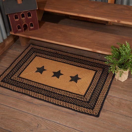 Farmhouse Star Jute Rug with Rug Pad