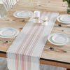 Coral & White Indoor/Outdoor Table Runner