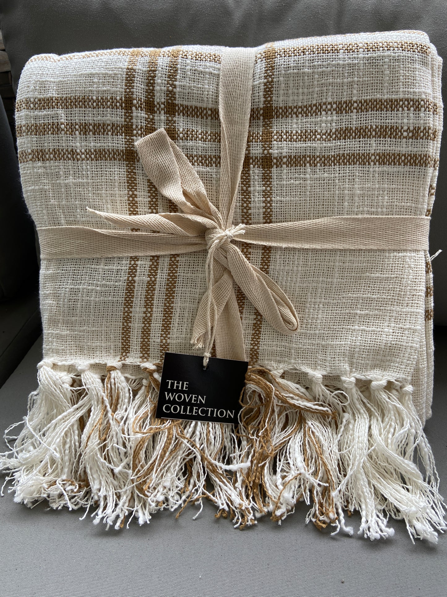 Wheat Plaid Throw Blanket