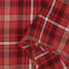Red Plaid Scalloped Shower Curtain