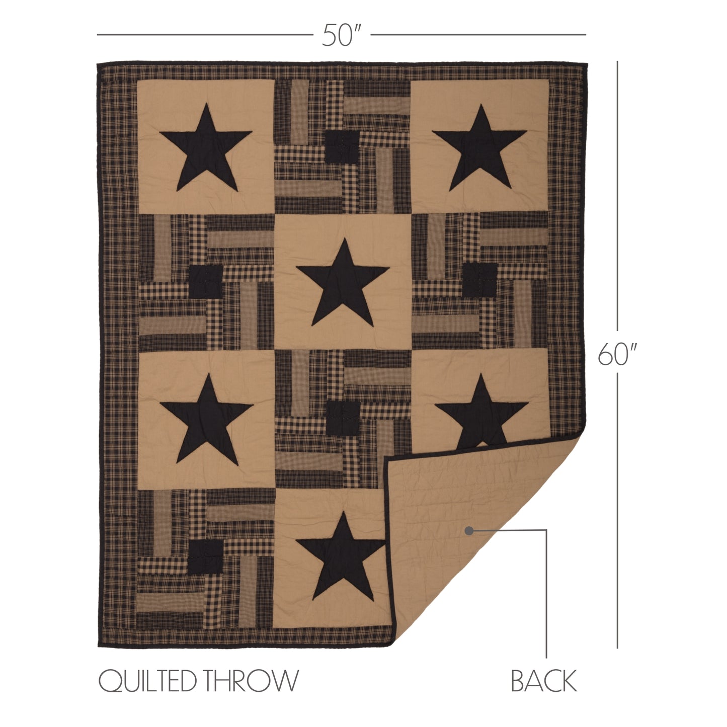 Black Star Quilted Throw