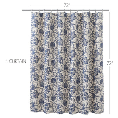 Blue Floral Shower Curtain