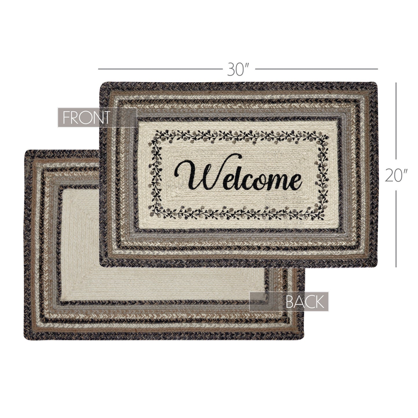 Floral Vine Jute Welcome Rug