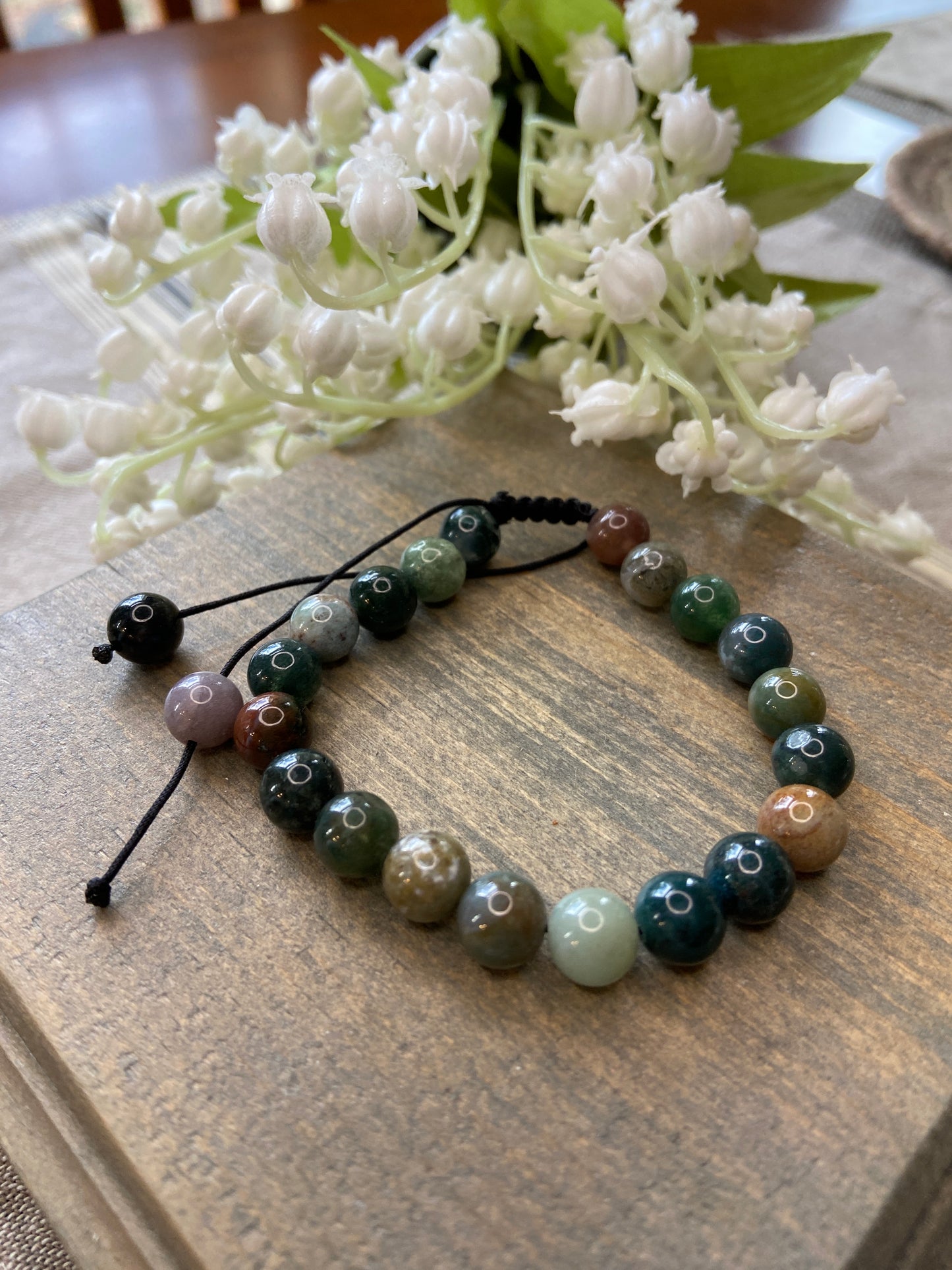 Indian Agate Adjustable Bracelet