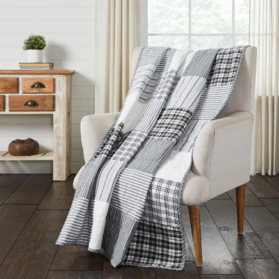 Black Block Quilted Throw
