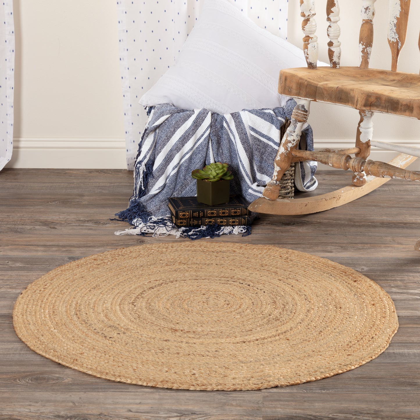 3ft Round Jute Rug with Rug Pad