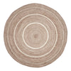 6 FT Round Jute & Creme Rug with Rug Pad