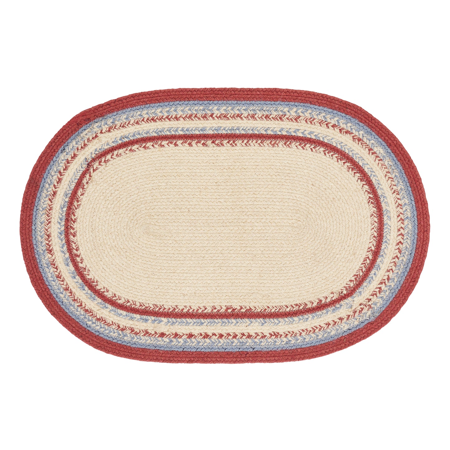 Patriotic Jute Oval Rug with Rug Pad