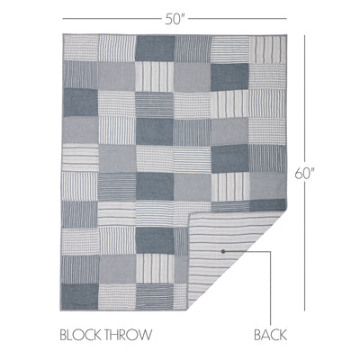 Blue Block Quilted Throw