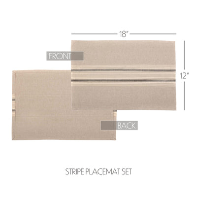 Charcoal Stripe Placemats-Set of 6