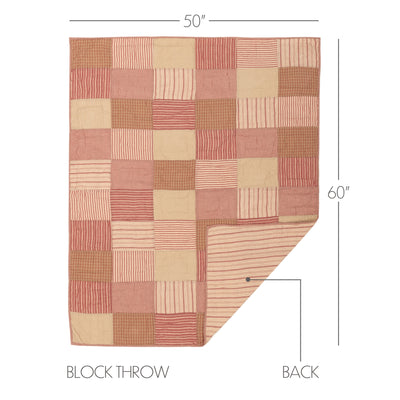 Red Block Quilted Throw